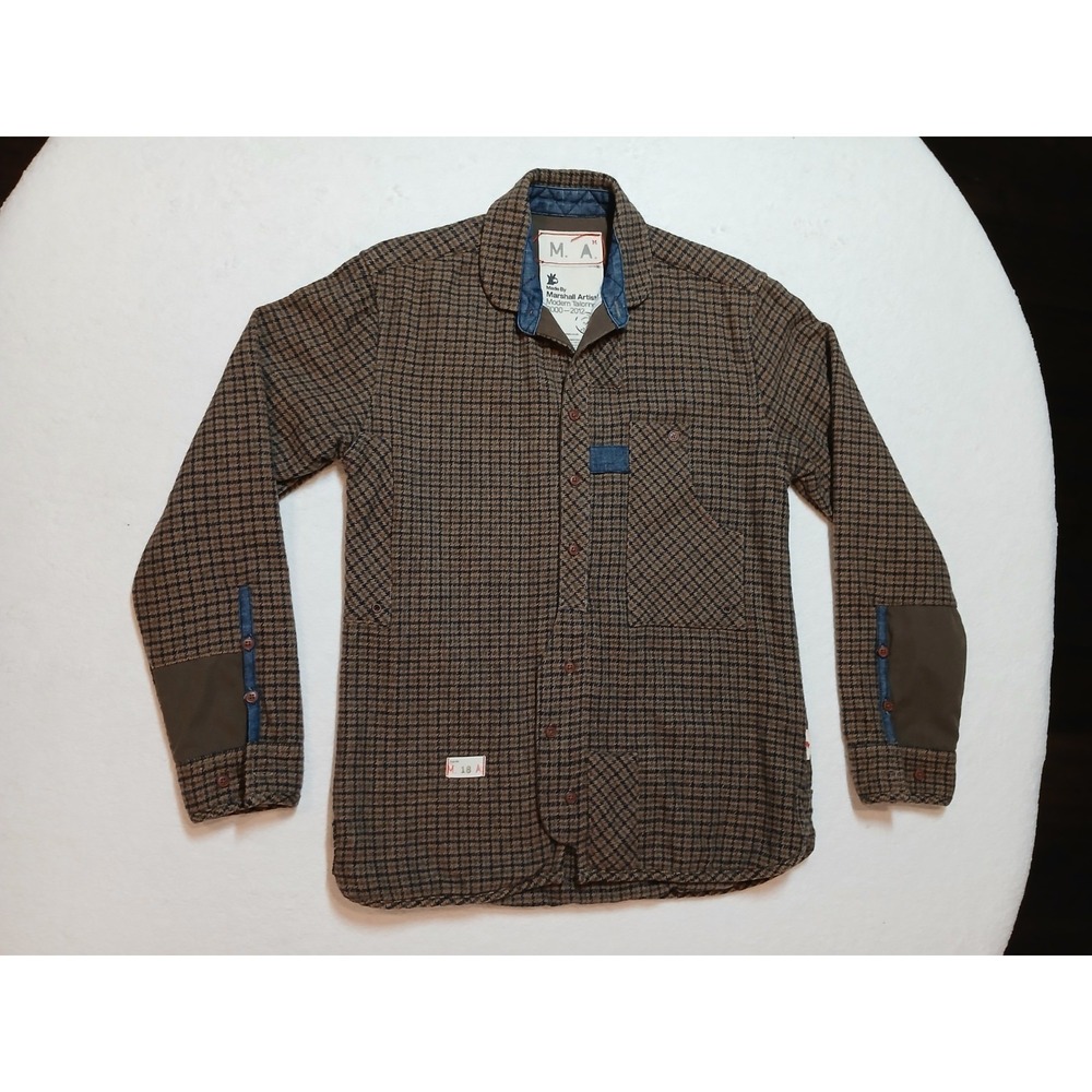 Marshall Artist Modern Tailoring Mens M Houndstooth Flannel Jacket Overcoat